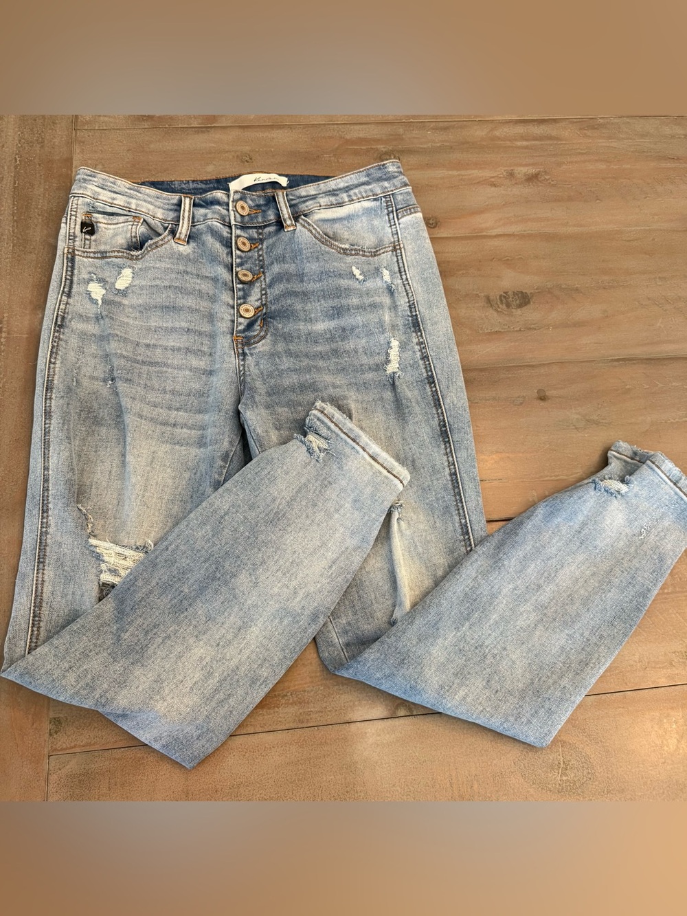 KanCan Jeans Estilo Button Fly Distressed Women’s Cotton Sz 9/28 Preowned